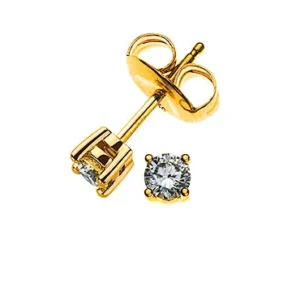 Solitär Ohrstecker 4-Griff Gelbgold 750 mit 2 Brillanten à 0.05ct.
