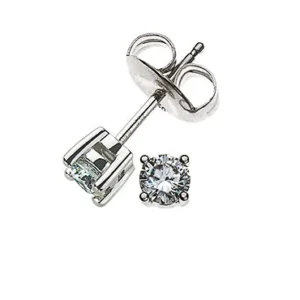 Solitär Ohrstecker Weissgold 750 0.16ct.