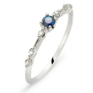 Ring Weissgold 750 mit Saphir und Brillanten