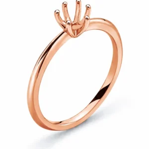 Solitär Ring Rohling 6-Griff Fassung 1.00ct. Rotgold 585