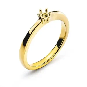 Solitär Ring Rohling 6-Griff Fassung Gelbgold 750 für 0.15 ct.