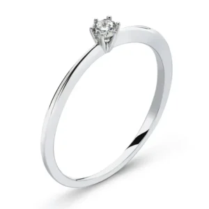 Solitär Ring 6-Griff-Fassung Weissgold 750 0.10ct H SI