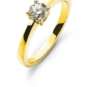 Solitär Ring Gelbgold 750 4-Griff-Fassung 0.20 ct.