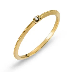 Ring Gelbgold 750 mit 1 Brillant 0.02 ct.