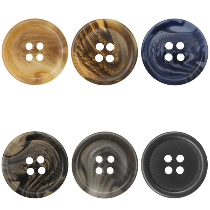 Gray Round Resin Buttons for Autumn-Winter Woolen Coats,20PCS