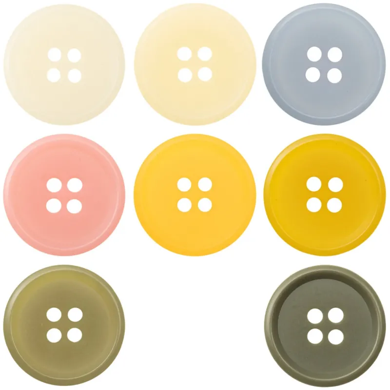 Pastel Color Resin Flat Buttons 20pcs