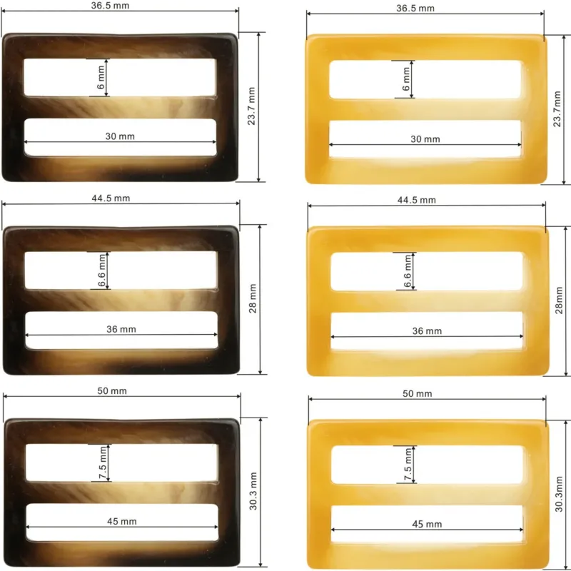 Resin Rectangular Buckle for Adjusting Waist of Coat 10pcs