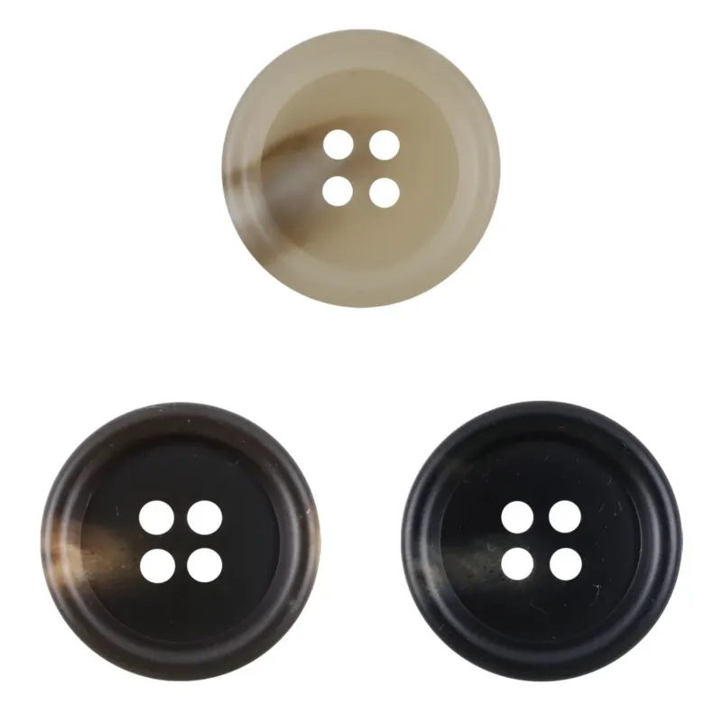Round 4-Hole Khaki Resin Buttons for Coats Jackets 30pcs