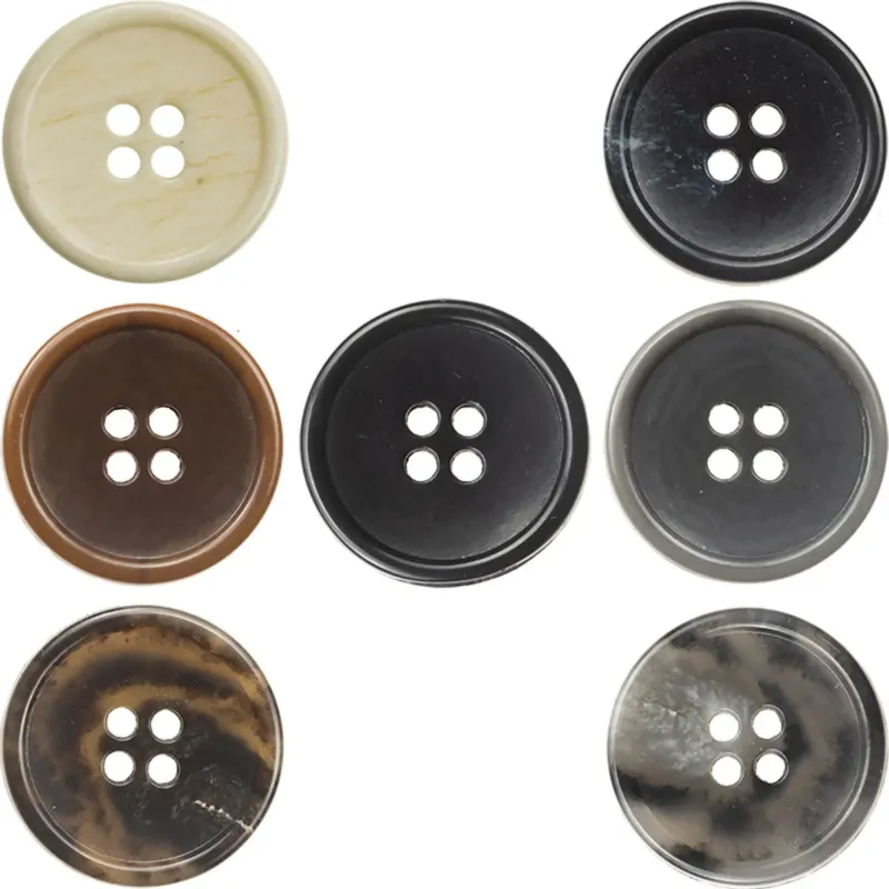 Round 4 Hole Slim Edged Urea Buttons Imitation Fruit Texture 10PCS