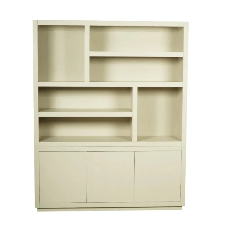 Bücherregal – Mangoholz, Sand-Finish, Push-to-Open-Türen – Brussel | Starfurn