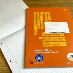 Matheblock rautiert Lin.29 mit 90g-Papier von staufen