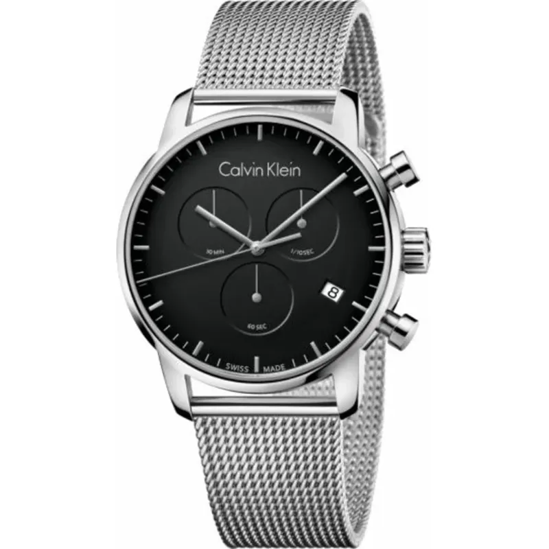 Calvin Klein City Chronograph Herren Uhr Schwarz Silber