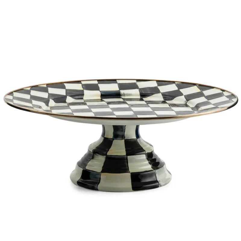 Courtly Check Pedestal Platter - Large - |VESIMI Design| Luxury Bathrooms and Home Decor