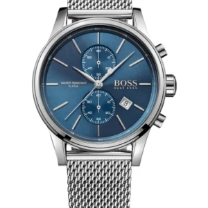 Hugo Boss Jet Chronograph 41mm Herrenuhr Silber Blau Mesh - HB1513441