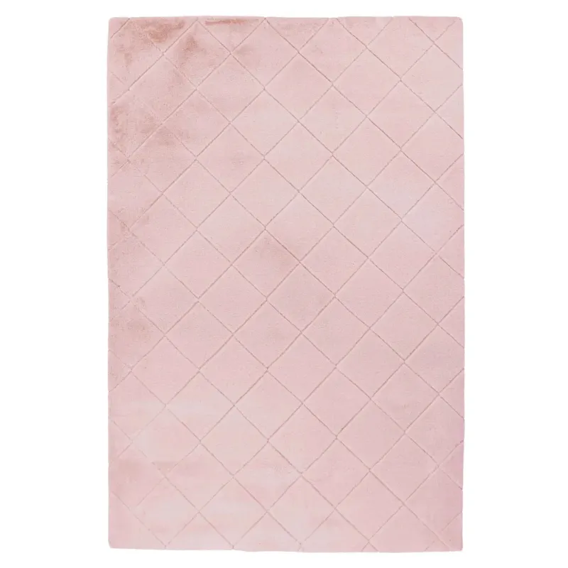 Teppich – Polyester Oberfläche, Geprägtes Muster, Rosa Farbe, 200 x 290 cm - Imala 125 | Kayoom