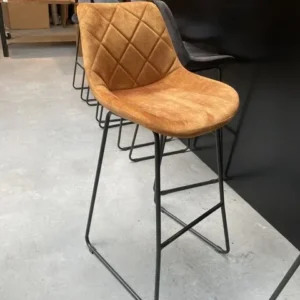Barstuhl gelb, Barhocker gelb, Barstuhl schwarzes Gestell, Sitzhöhe 75 cm