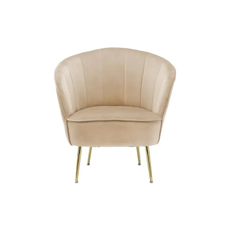 Sessel mit samtbezogenem Polster, Ziersteppung und Metallbeinen – Loulan 125 | Kayoom - Esszett Luxury | Stilvolles Wohnen mit Charakter