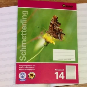 Notenheft A4 Lin 14 Schmetterling