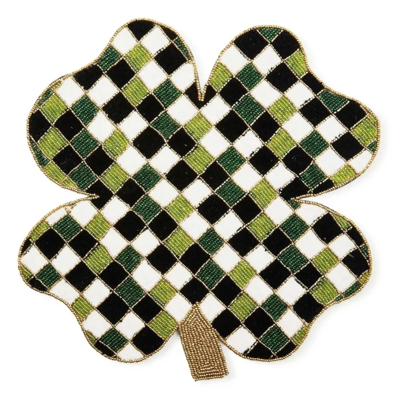Shaped Lucky Clover Placemat MacKenzie - Childs - |VESIMI Design| Luxury Bathrooms and Home Decor