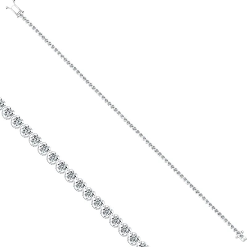 Tennisarmband mit 1.77 ct Diamanten in 585 oder 750 Weissgold