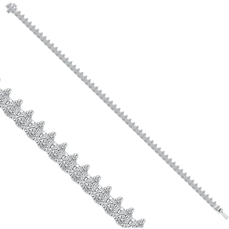 Tennisarmband mit 2.67 ct Diamanten in 585 oder 750 Weissgold