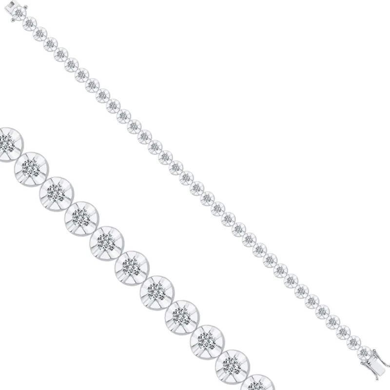Tennisarmband mit 2.96 ct Diamanten in 585 oder 750 Weissgold