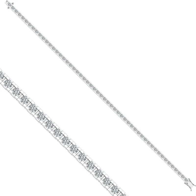 Tennisarmband mit 2.98 ct Diamanten in 585 oder 750 Weissgold