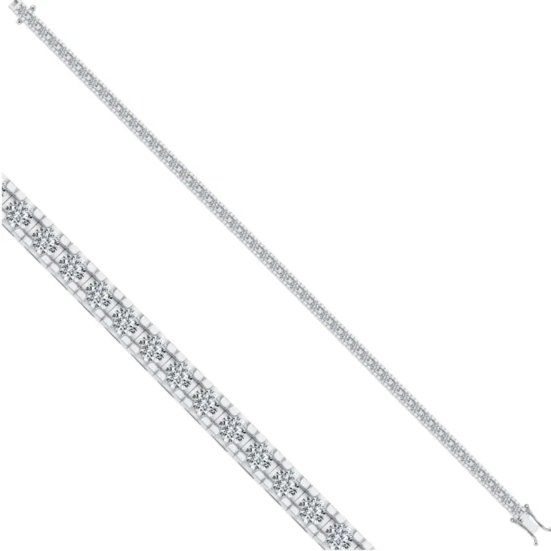 Tennisarmband mit 3.38 ct Diamanten in 585 oder 750 Weissgold