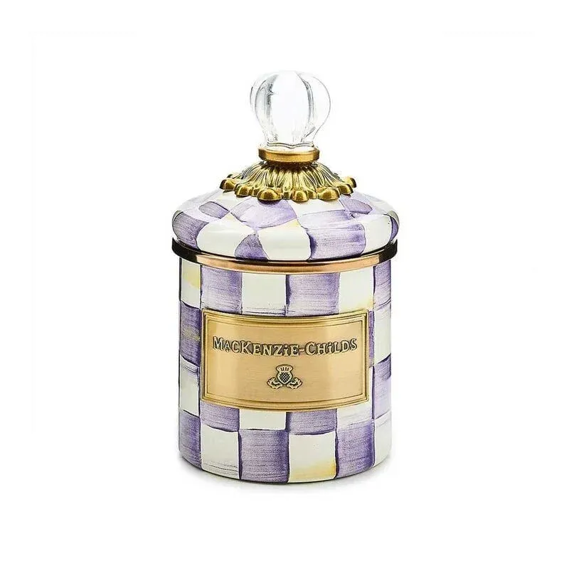 Violet Check Mini Canister by MacKenzie-Childs