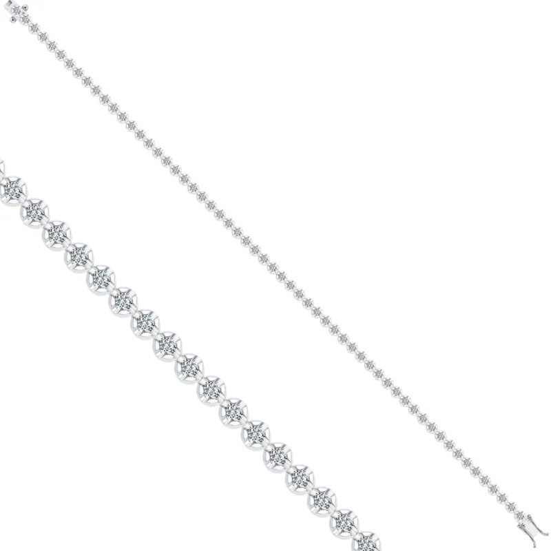 Tennisarmband mit 1.48 ct Diamanten in 585 oder 750 Weissgold